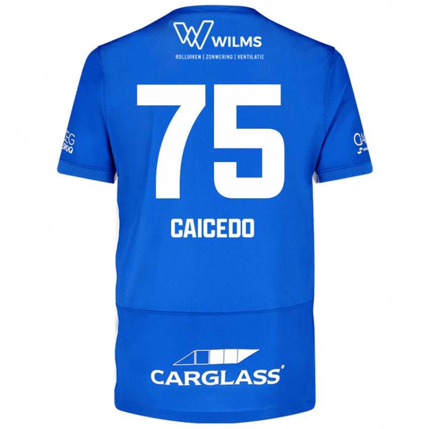 Niño Camiseta Alfred Caicedo #75 Azul 1ª Equipación 2024/25 La Camisa Argentina