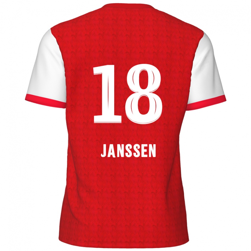 Niño Camiseta Vincent Janssen #18 Rojo Blanco 1ª Equipación 2024/25 La Camisa Argentina