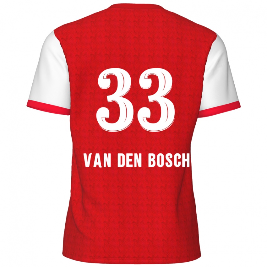 Niño Camiseta Zeno Van Den Bosch #33 Rojo Blanco 1ª Equipación 2024/25 La Camisa Argentina