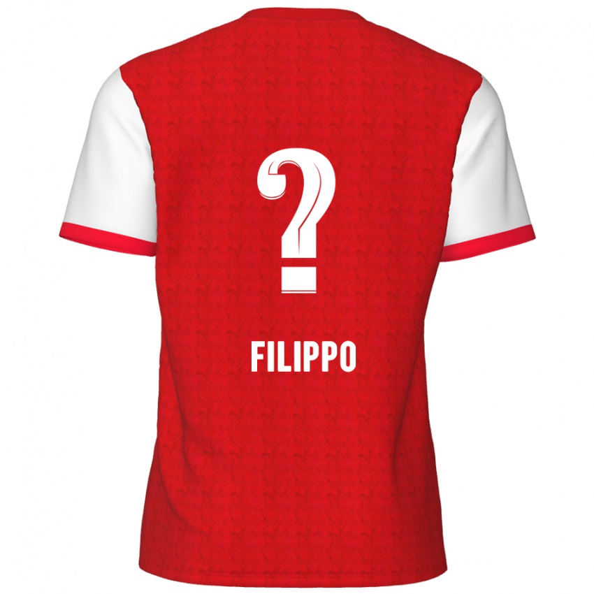 Niño Camiseta Niels Filippo #0 Rojo Blanco 1ª Equipación 2024/25 La Camisa Argentina