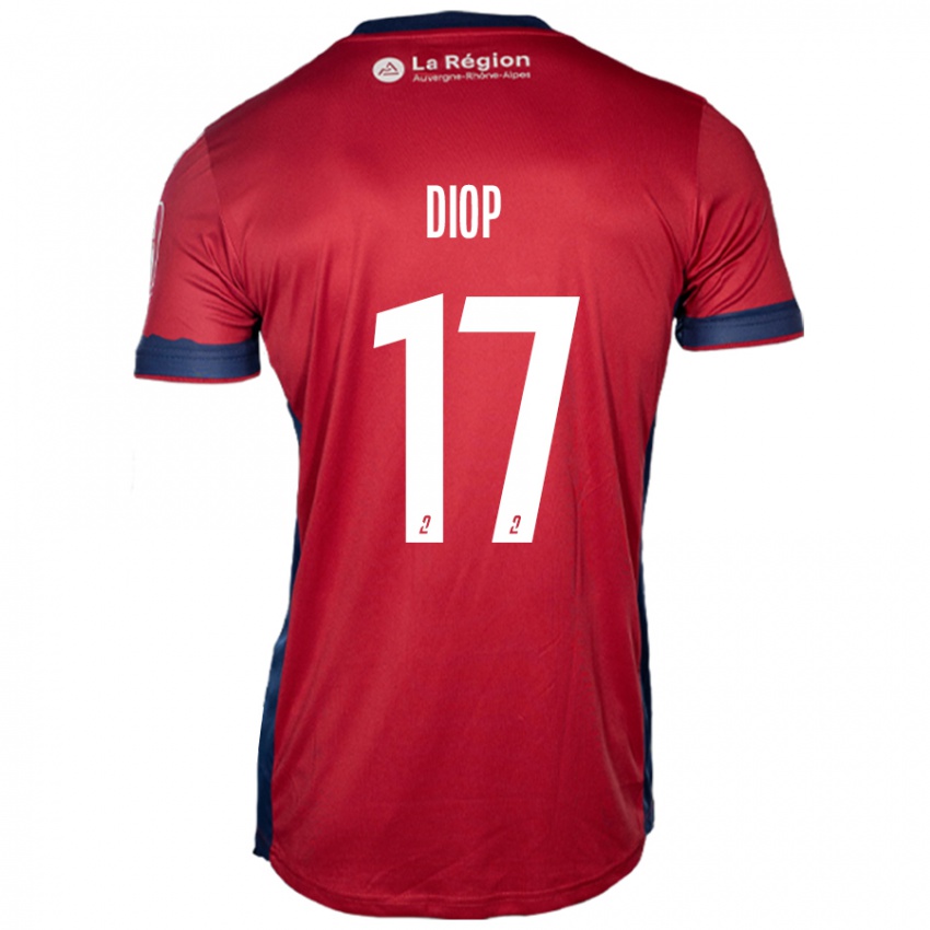 Niño Camiseta Ousmane Diop #17 Borgoña Claro 1ª Equipación 2024/25 La Camisa Argentina