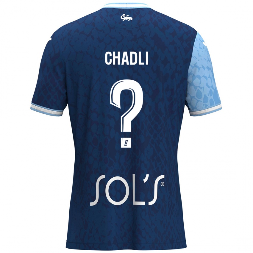 Niño Camiseta Nassim Chadli #0 Azul Cielo Azul Oscuro 1ª Equipación 2024/25 La Camisa Argentina