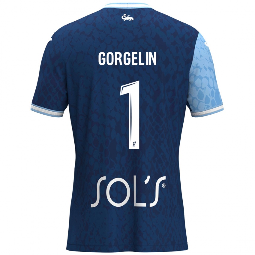 Niño Camiseta Mathieu Gorgelin #1 Azul Cielo Azul Oscuro 1ª Equipación 2024/25 La Camisa Argentina