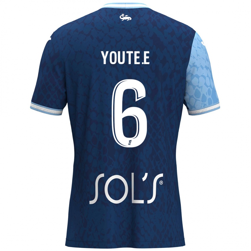 Niño Camiseta Étienne Youté Kinkoué #6 Azul Cielo Azul Oscuro 1ª Equipación 2024/25 La Camisa Argentina