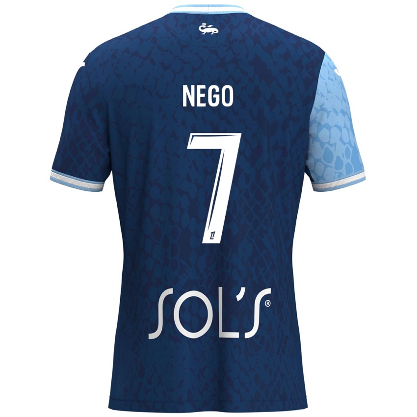 Niño Camiseta Loïc Nego #7 Azul Cielo Azul Oscuro 1ª Equipación 2024/25 La Camisa Argentina