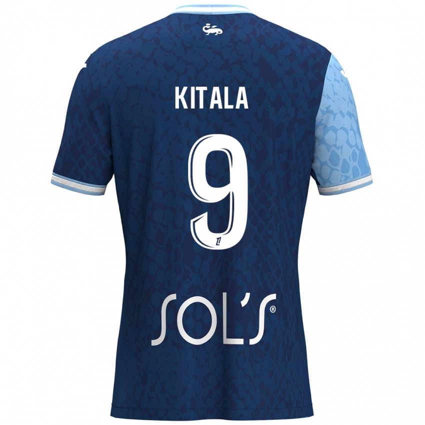 Niño Camiseta Yann Kitala #9 Azul Cielo Azul Oscuro 1ª Equipación 2024/25 La Camisa Argentina