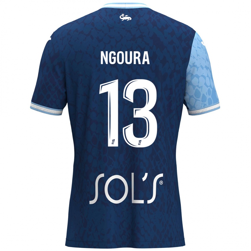 Niño Camiseta Steve Ngoura #13 Azul Cielo Azul Oscuro 1ª Equipación 2024/25 La Camisa Argentina