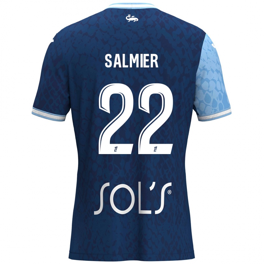 Niño Camiseta Yoann Salmier #22 Azul Cielo Azul Oscuro 1ª Equipación 2024/25 La Camisa Argentina