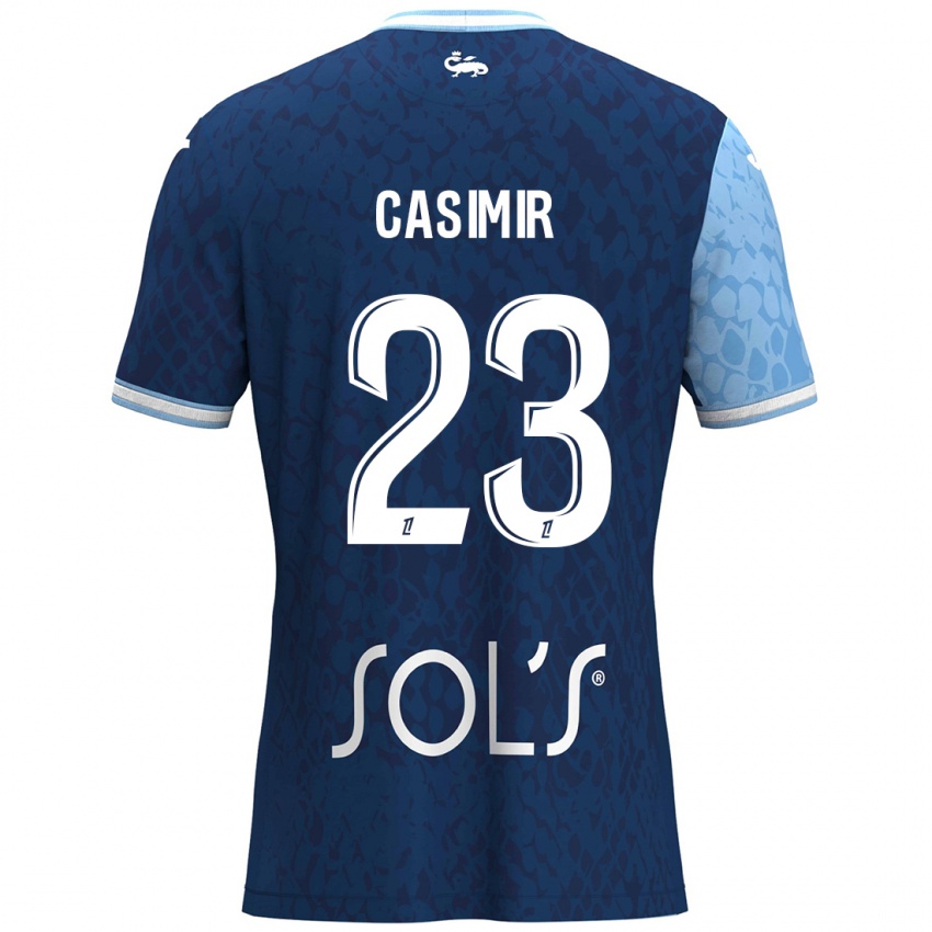 Niño Camiseta Josué Casimir #23 Azul Cielo Azul Oscuro 1ª Equipación 2024/25 La Camisa Argentina