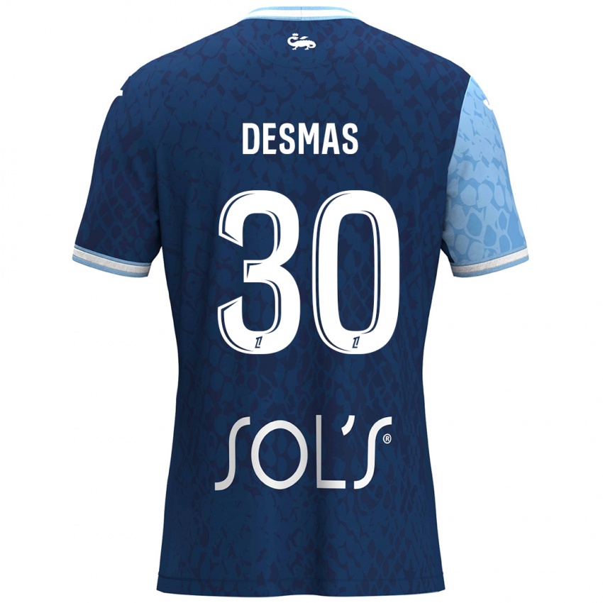 Niño Camiseta Arthur Desmas #30 Azul Cielo Azul Oscuro 1ª Equipación 2024/25 La Camisa Argentina