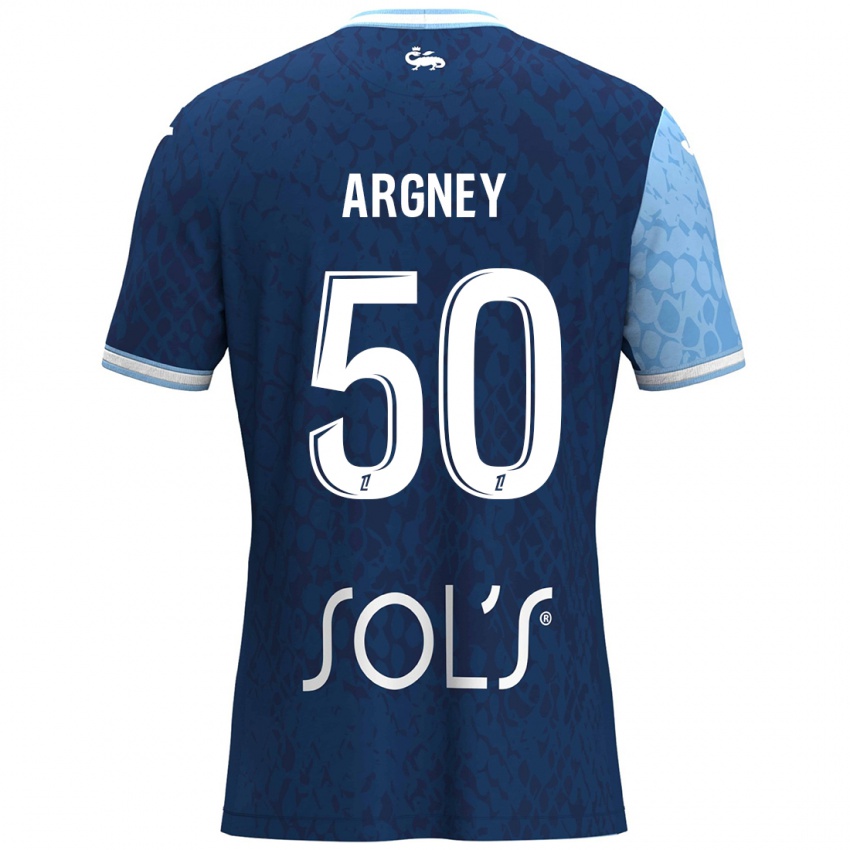 Niño Camiseta Paul Argney #50 Azul Cielo Azul Oscuro 1ª Equipación 2024/25 La Camisa Argentina