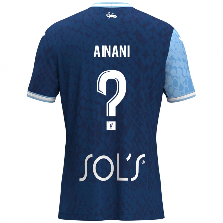 Niño Camiseta Sufyan Ainani #0 Azul Cielo Azul Oscuro 1ª Equipación 2024/25 La Camisa Argentina