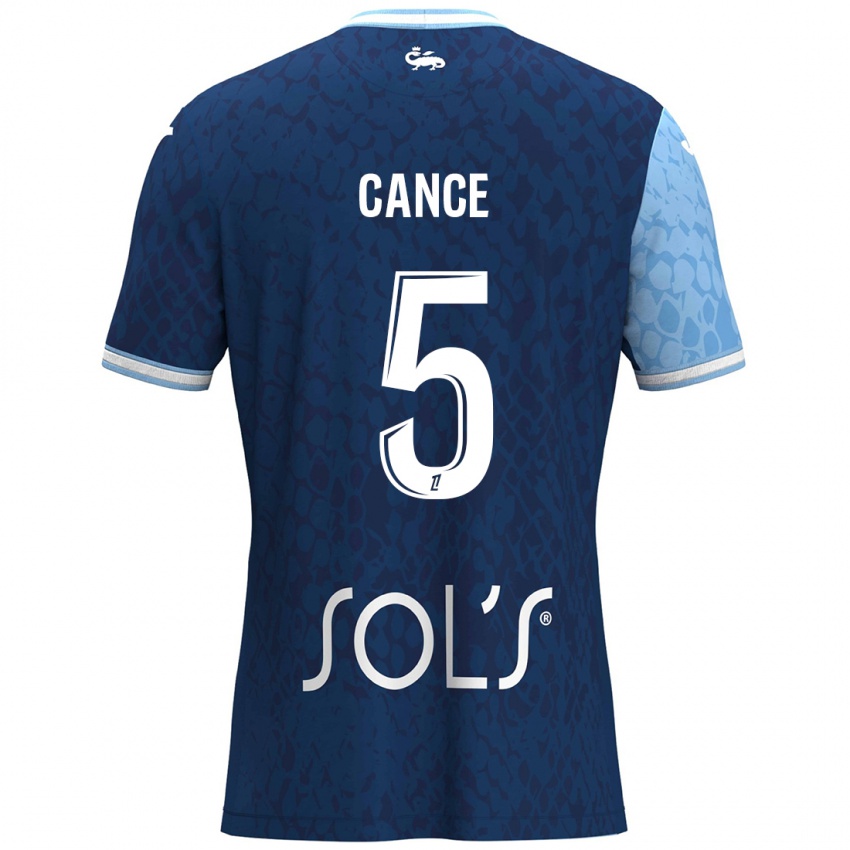 Niño Camiseta Laurie Cance #5 Azul Cielo Azul Oscuro 1ª Equipación 2024/25 La Camisa Argentina