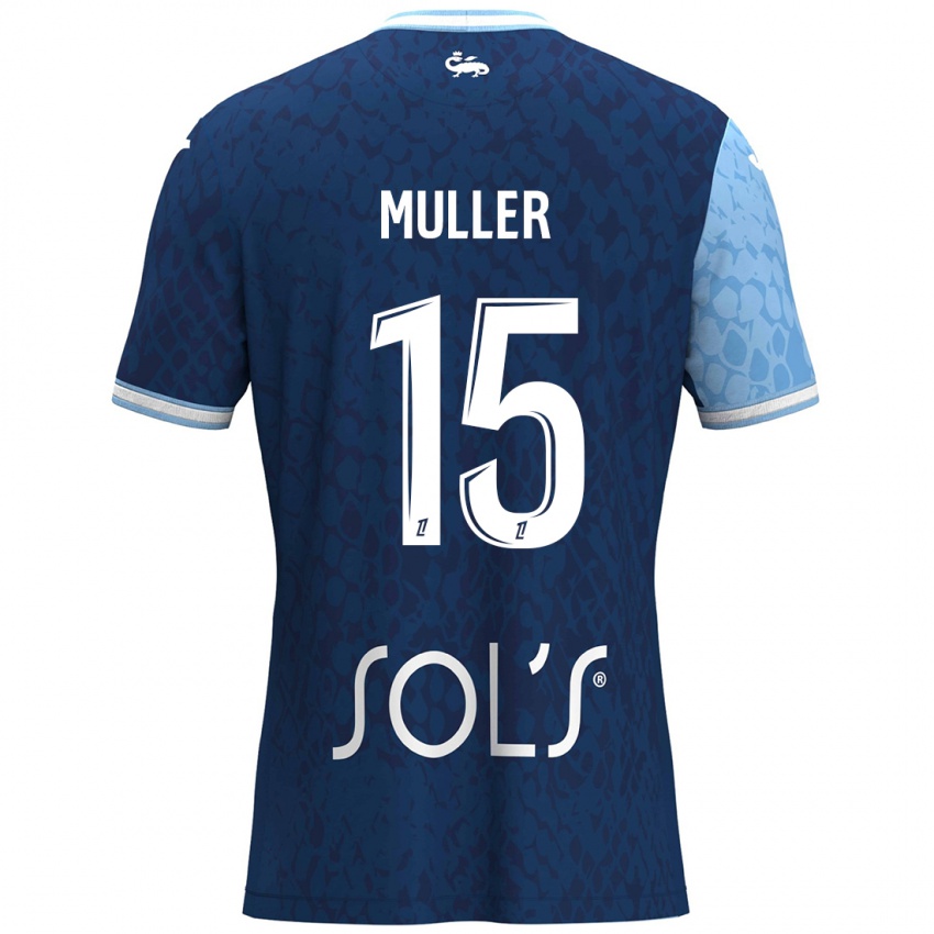 Niño Camiseta Laura Muller #15 Azul Cielo Azul Oscuro 1ª Equipación 2024/25 La Camisa Argentina