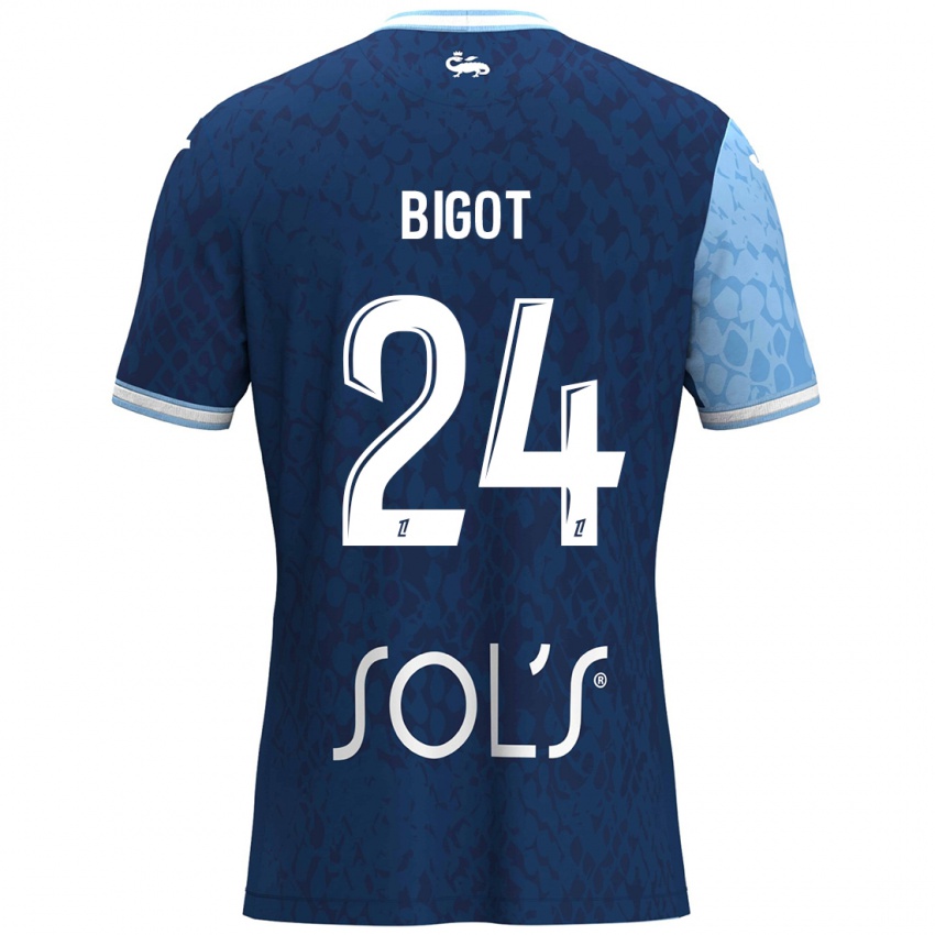 Niño Camiseta Maureen Bigot #24 Azul Cielo Azul Oscuro 1ª Equipación 2024/25 La Camisa Argentina