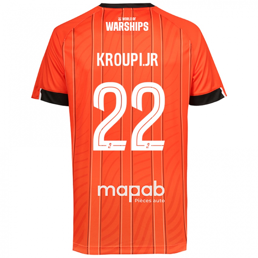 Niño Camiseta Eli Junior Kroupi #22 Naranja 1ª Equipación 2024/25 La Camisa Argentina