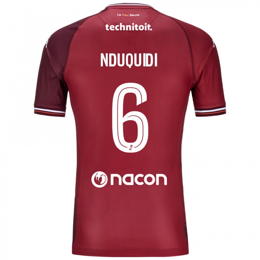 Niño Camiseta Joseph Nduquidi #6 Rojo Granata 1ª Equipación 2024/25 La Camisa Argentina