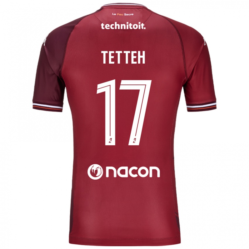 Niño Camiseta Benjamin Tetteh #17 Rojo Granata 1ª Equipación 2024/25 La Camisa Argentina