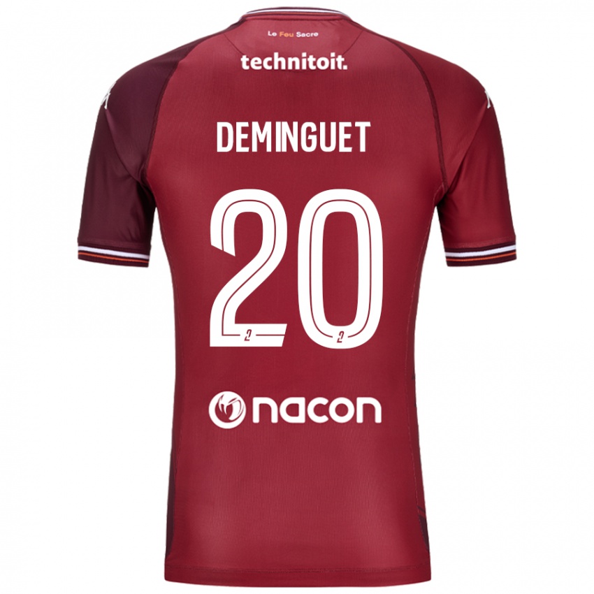 Niño Camiseta Jessy Deminguet #20 Rojo Granata 1ª Equipación 2024/25 La Camisa Argentina