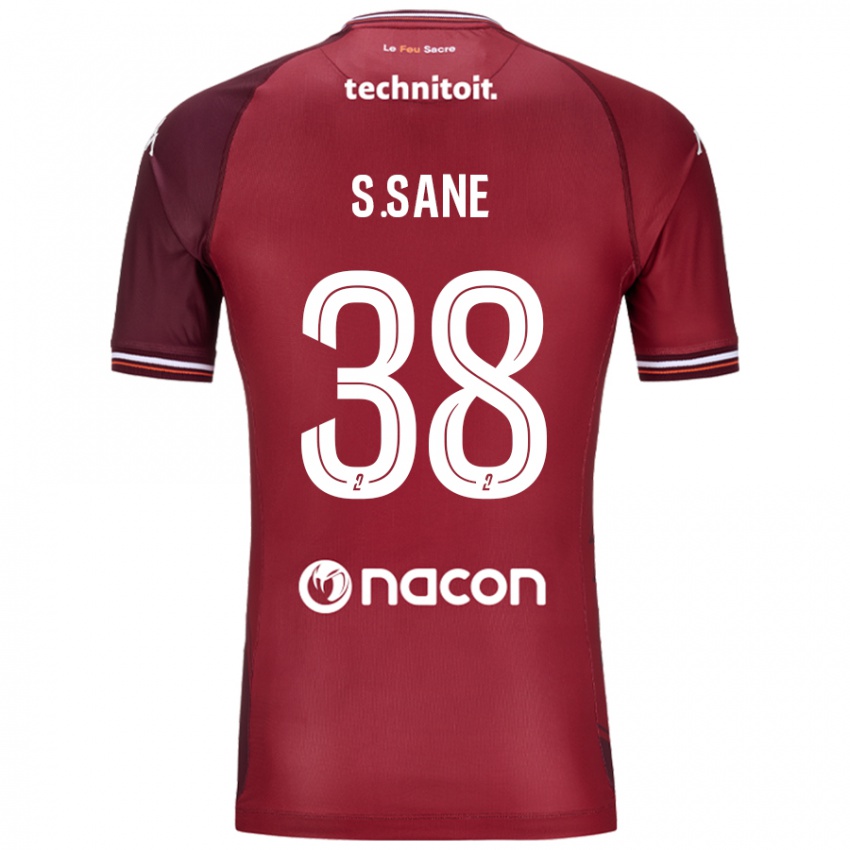 Niño Camiseta Sadibou Sané #38 Rojo Granata 1ª Equipación 2024/25 La Camisa Argentina