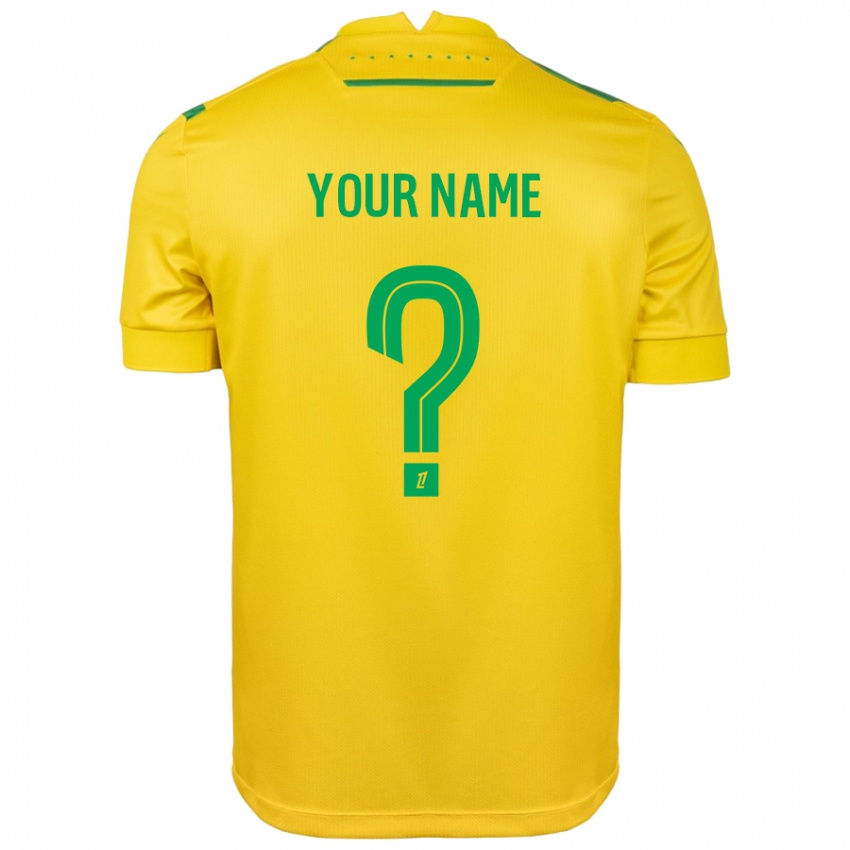 Niño Camiseta Su Nombre #0 Amarillo Verde 1ª Equipación 2024/25 La Camisa Argentina