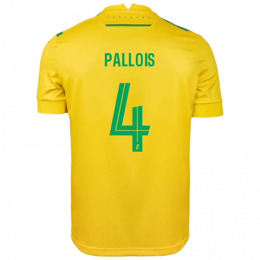 Niño Camiseta Nicolas Pallois #4 Amarillo Verde 1ª Equipación 2024/25 La Camisa Argentina