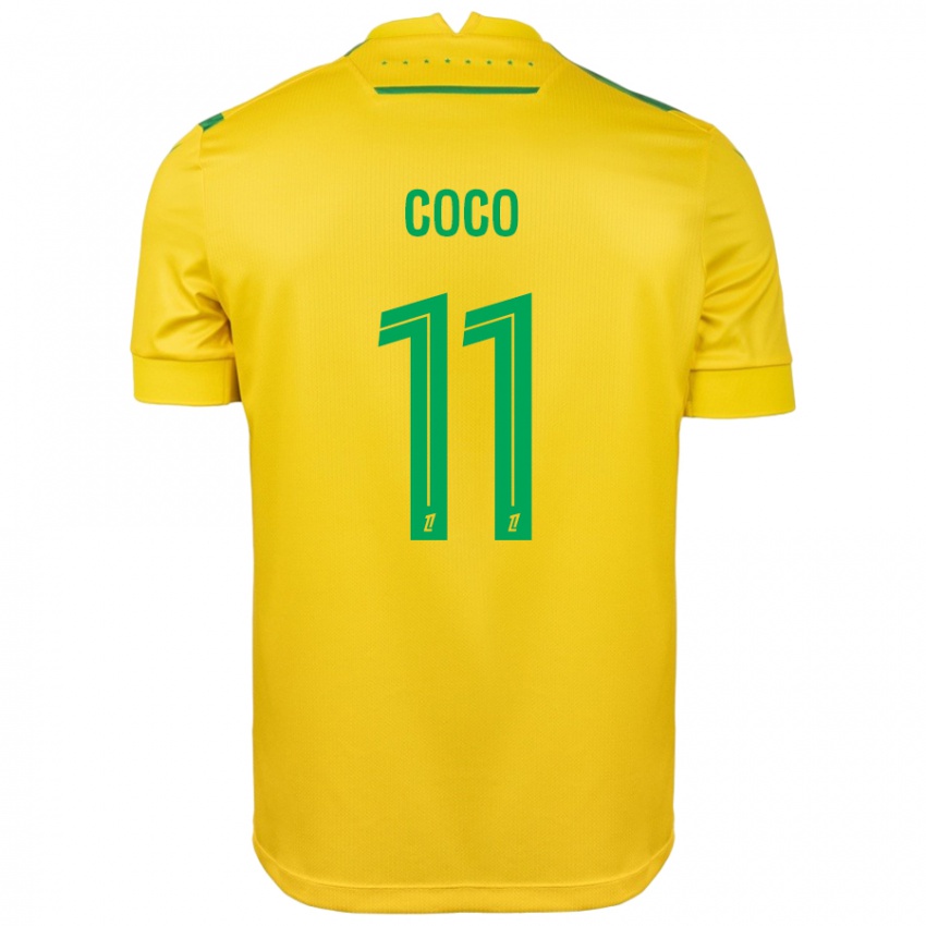 Niño Camiseta Marcus Coco #11 Amarillo Verde 1ª Equipación 2024/25 La Camisa Argentina