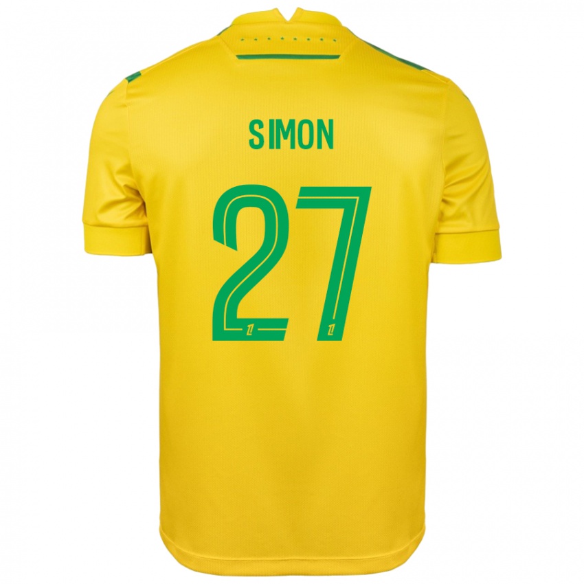 Niño Camiseta Moses Simon #27 Amarillo Verde 1ª Equipación 2024/25 La Camisa Argentina