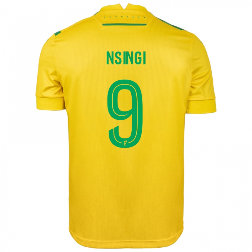 Niño Camiseta Plamedi Nsingi #9 Amarillo Verde 1ª Equipación 2024/25 La Camisa Argentina