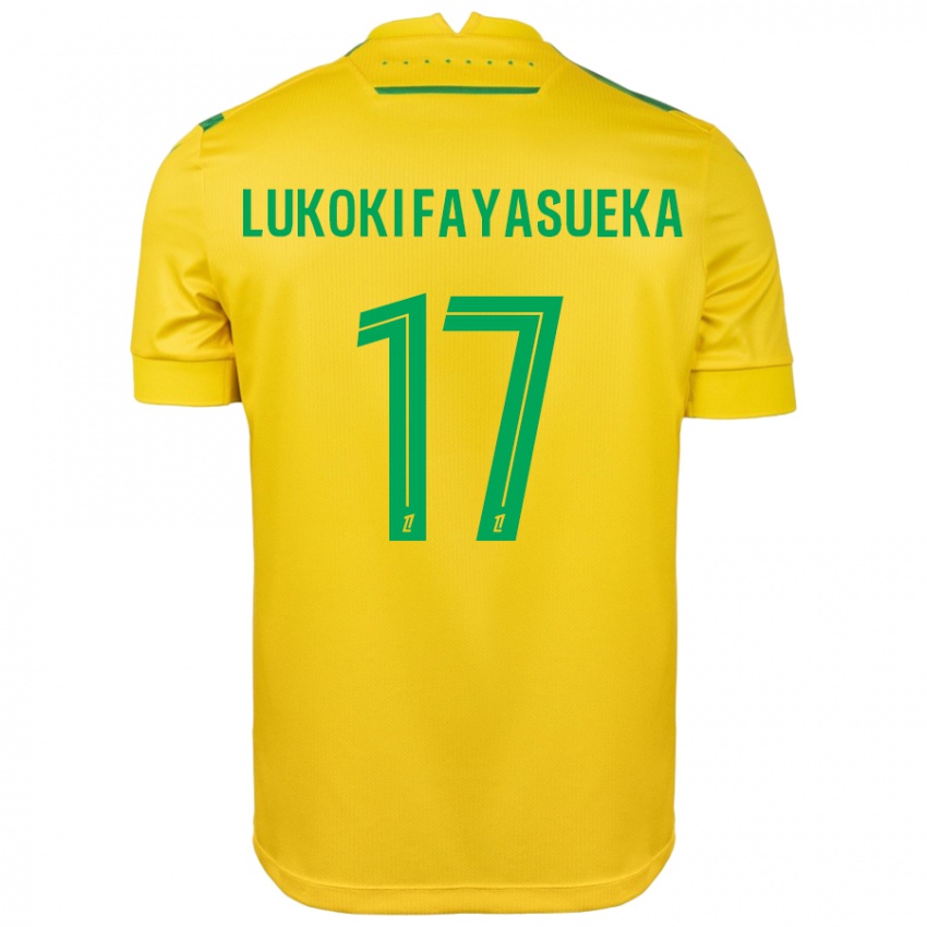 Niño Camiseta Kévin Lukoki Fayasueka #17 Amarillo Verde 1ª Equipación 2024/25 La Camisa Argentina