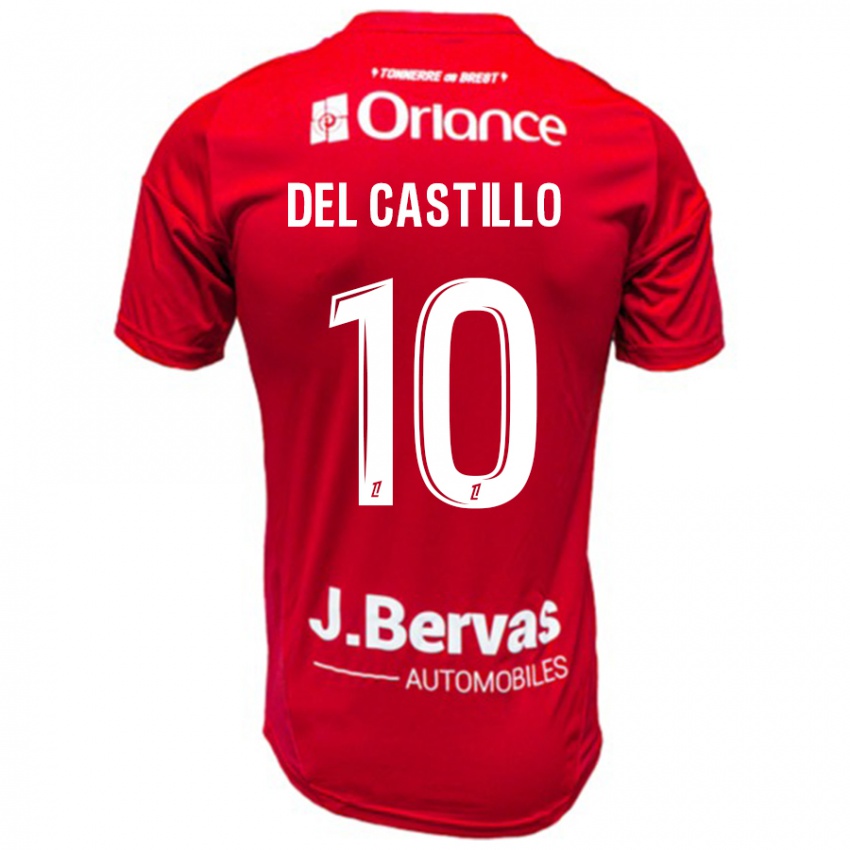 Niño Camiseta Romain Del Castillo #10 Rojo Blanco 1ª Equipación 2024/25 La Camisa Argentina