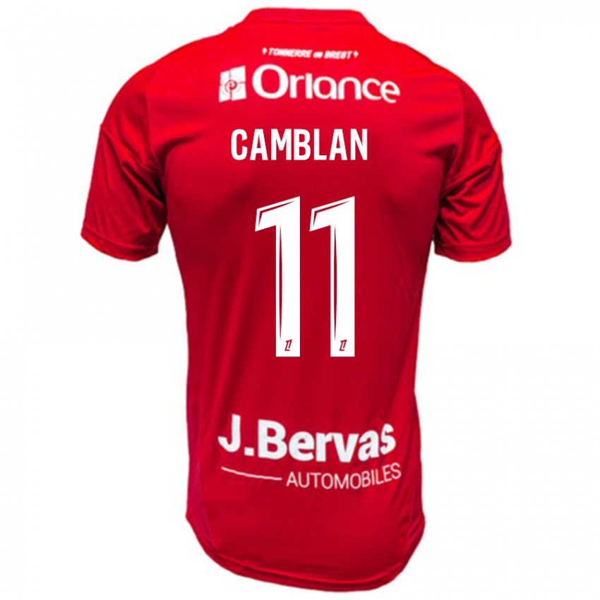 Niño Camiseta Axel Camblan #11 Rojo Blanco 1ª Equipación 2024/25 La Camisa Argentina