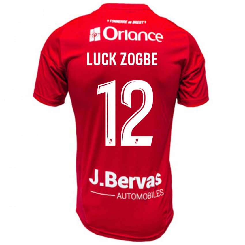 Niño Camiseta Luck Zogbé #12 Rojo Blanco 1ª Equipación 2024/25 La Camisa Argentina