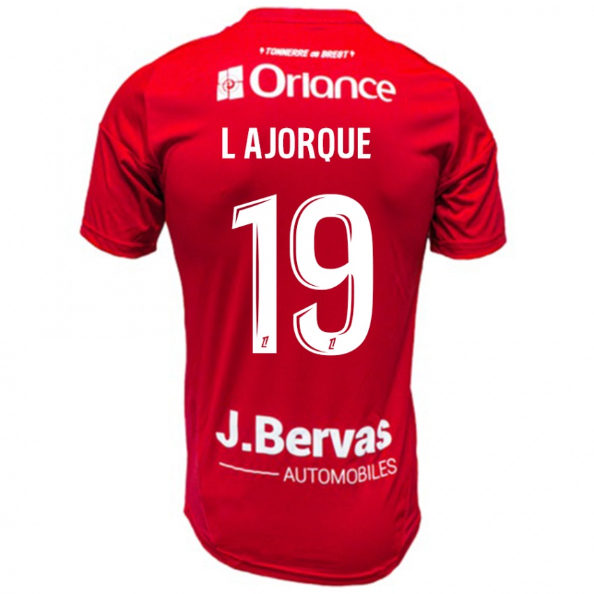 Niño Camiseta Ludovic Ajorque #19 Rojo Blanco 1ª Equipación 2024/25 La Camisa Argentina