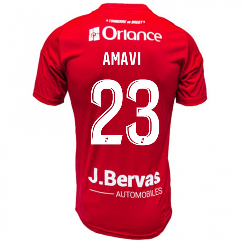 Niño Camiseta Jordan Amavi #23 Rojo Blanco 1ª Equipación 2024/25 La Camisa Argentina