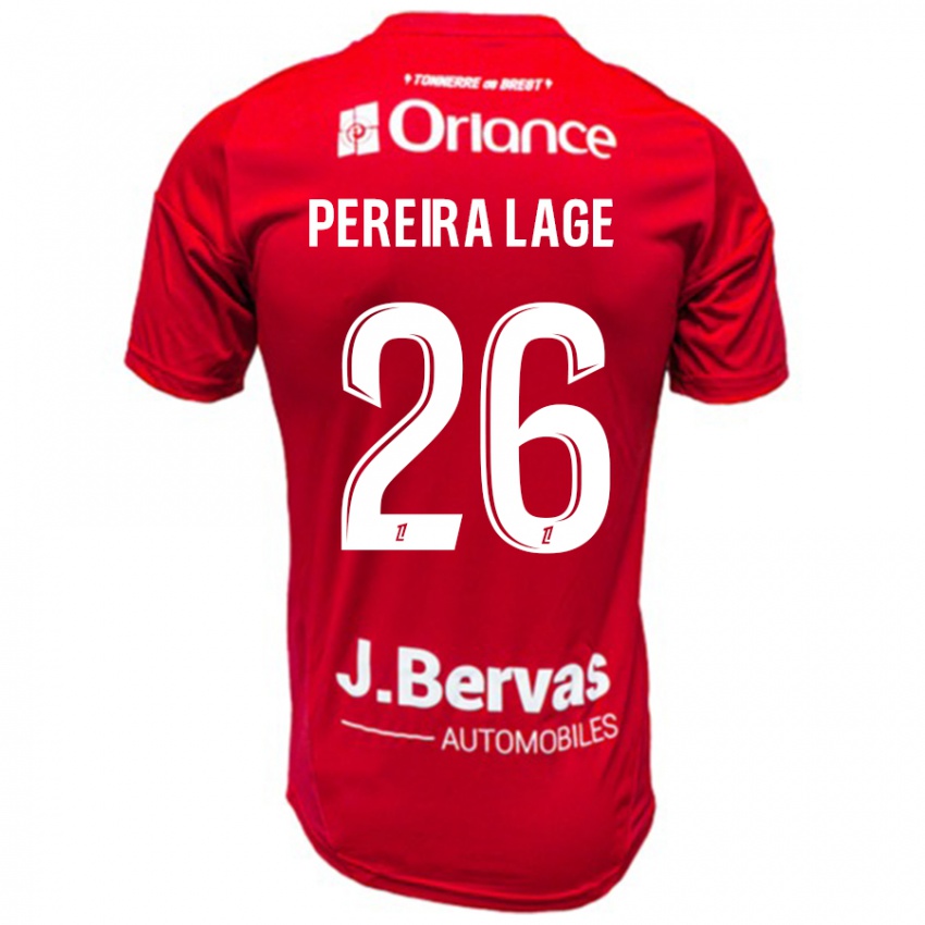 Niño Camiseta Mathias Pereira Lage #26 Rojo Blanco 1ª Equipación 2024/25 La Camisa Argentina