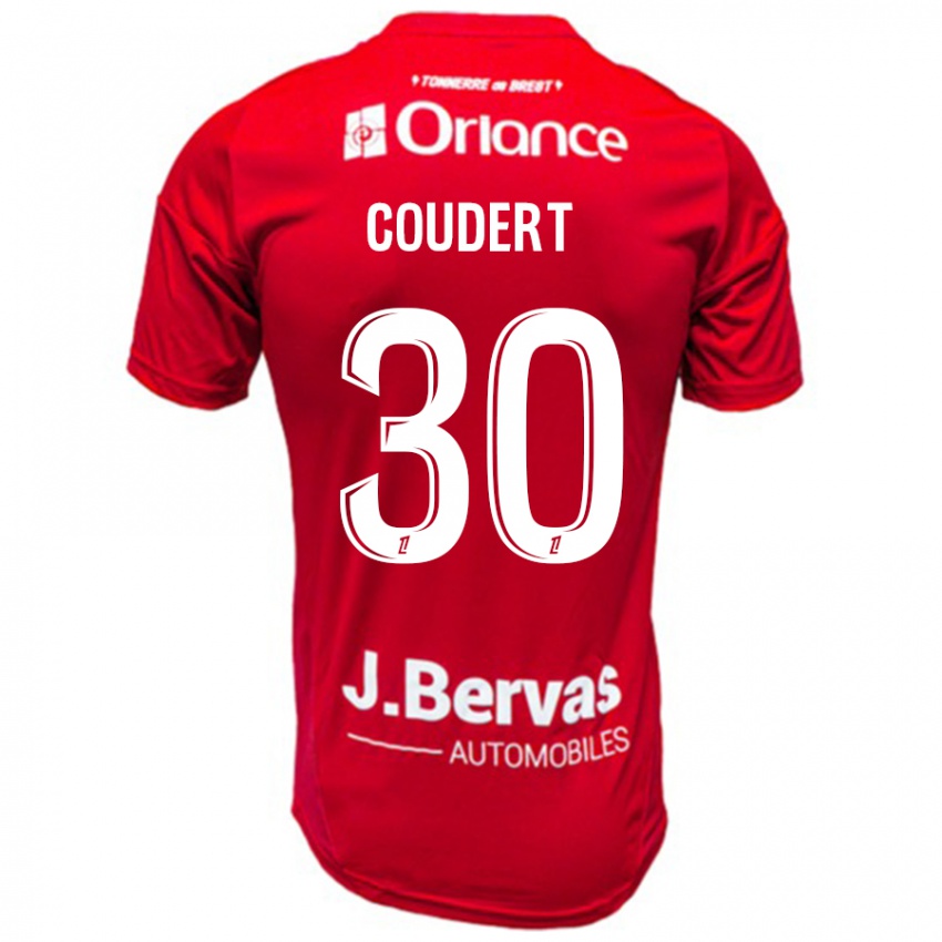 Niño Camiseta Grégoire Coudert #30 Rojo Blanco 1ª Equipación 2024/25 La Camisa Argentina