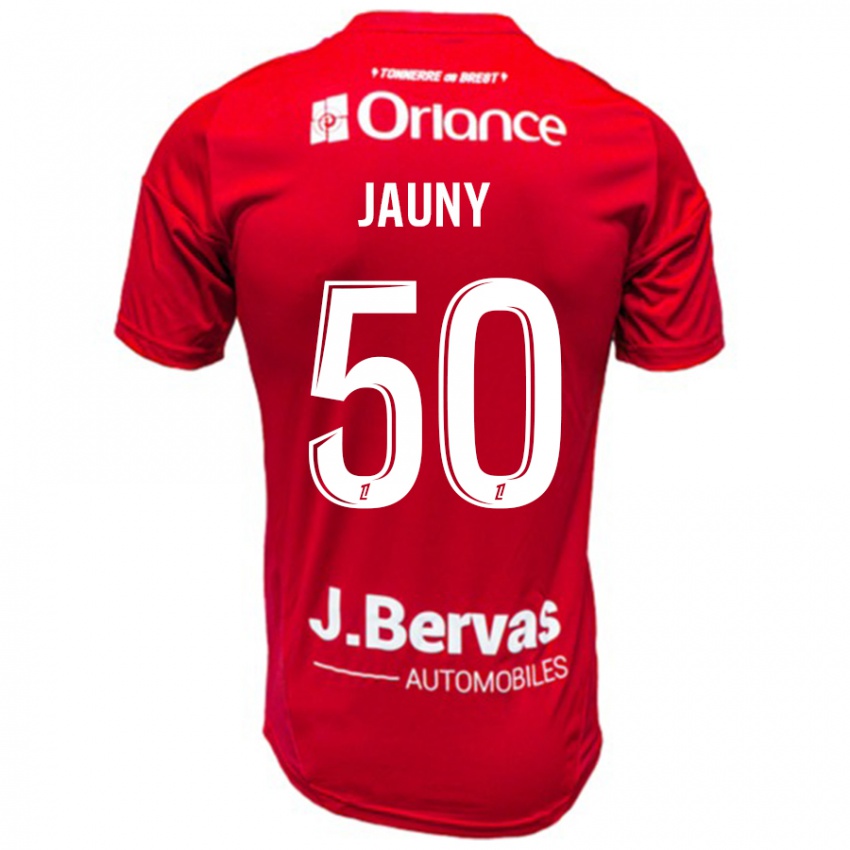 Niño Camiseta Noah Jauny #50 Rojo Blanco 1ª Equipación 2024/25 La Camisa Argentina