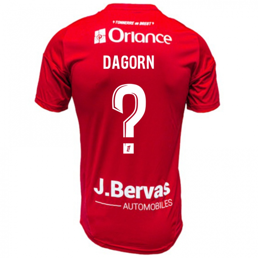 Niño Camiseta Maxime Dagorn #0 Rojo Blanco 1ª Equipación 2024/25 La Camisa Argentina