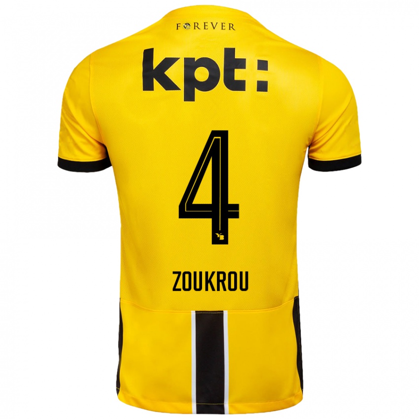 Niño Camiseta Tanguy Zoukrou #4 Amarillo Negro 1ª Equipación 2024/25 La Camisa Argentina