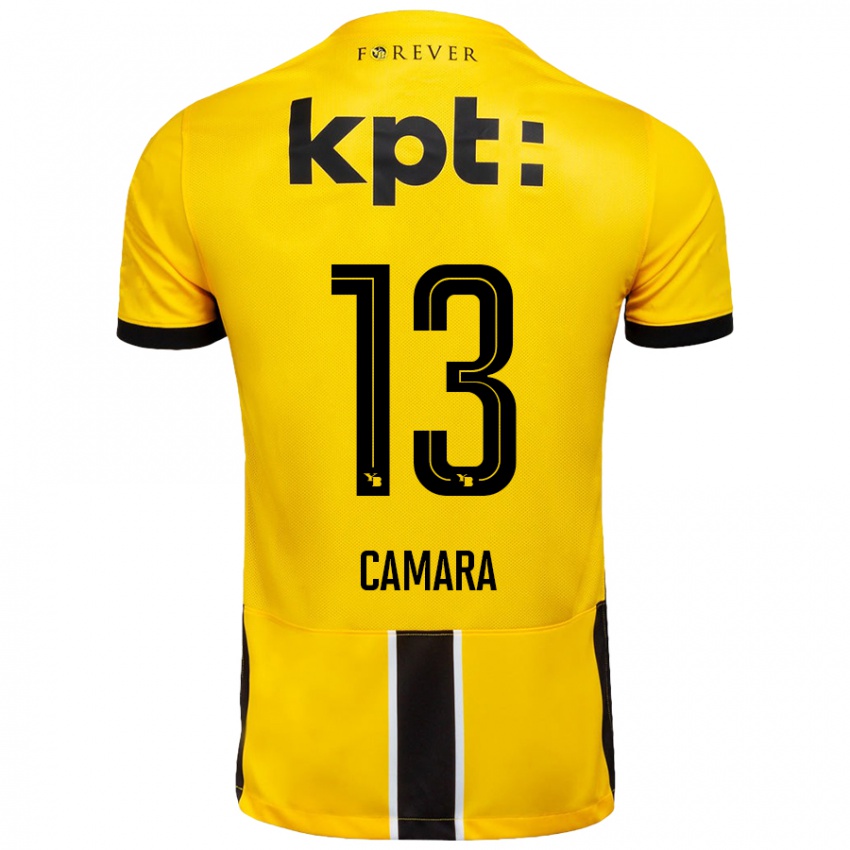 Niño Camiseta Mohamed Camara #13 Amarillo Negro 1ª Equipación 2024/25 La Camisa Argentina