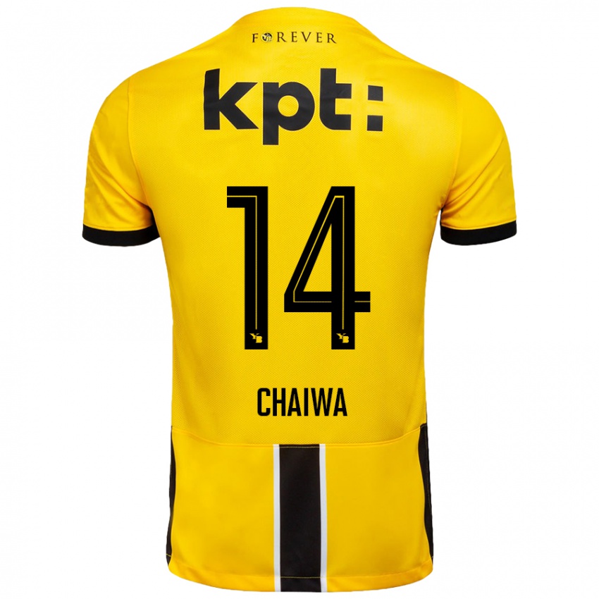 Niño Camiseta Miguel Chaiwa #14 Amarillo Negro 1ª Equipación 2024/25 La Camisa Argentina