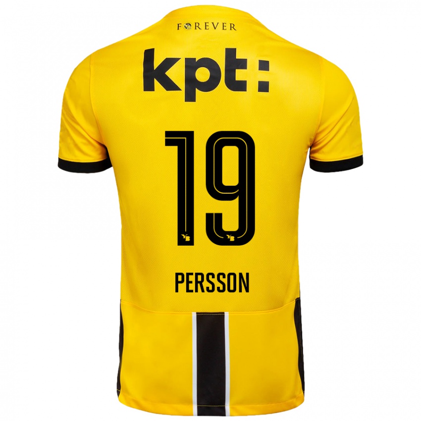 Niño Camiseta Noah Persson #19 Amarillo Negro 1ª Equipación 2024/25 La Camisa Argentina