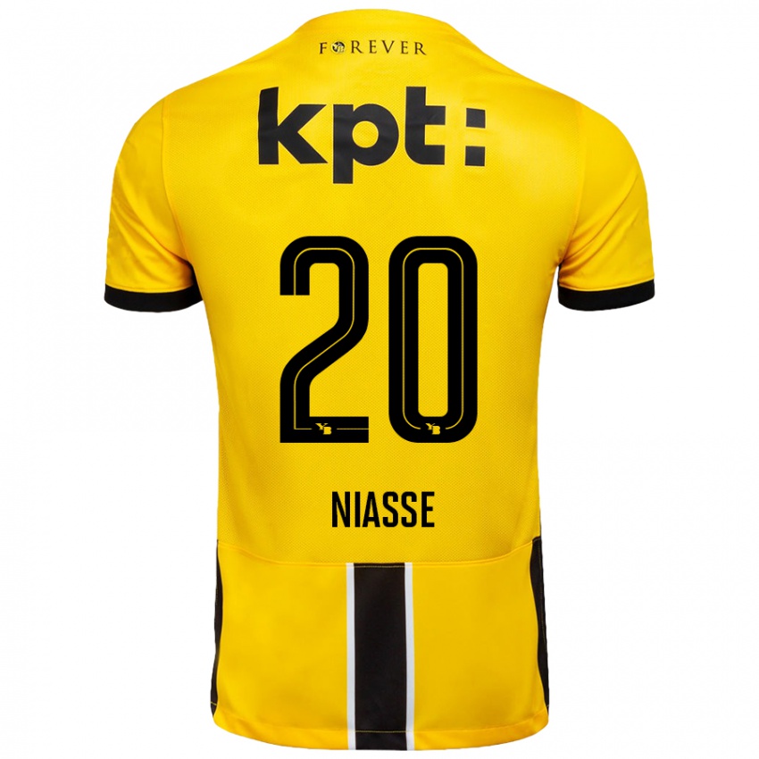 Niño Camiseta Cheikh Niasse #20 Amarillo Negro 1ª Equipación 2024/25 La Camisa Argentina