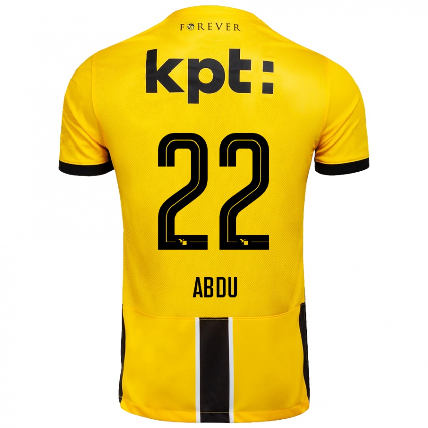 Niño Camiseta Abdu Conté #22 Amarillo Negro 1ª Equipación 2024/25 La Camisa Argentina