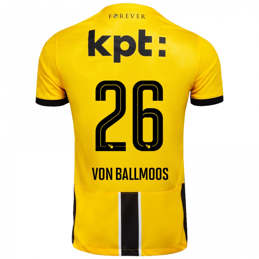 Niño Camiseta David Von Ballmoos #26 Amarillo Negro 1ª Equipación 2024/25 La Camisa Argentina