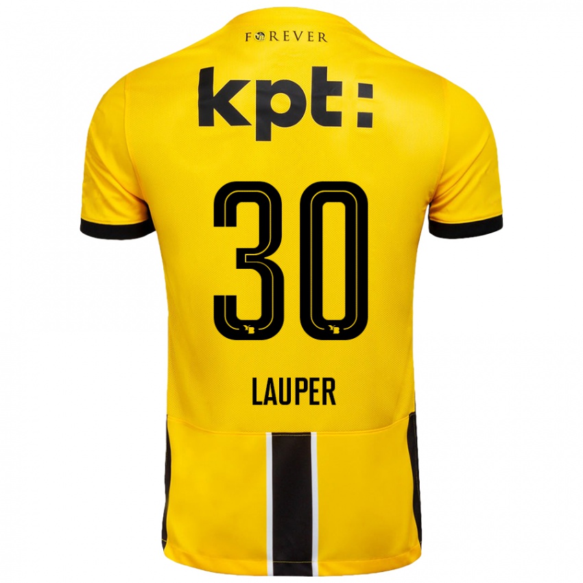 Niño Camiseta Sandro Lauper #30 Amarillo Negro 1ª Equipación 2024/25 La Camisa Argentina