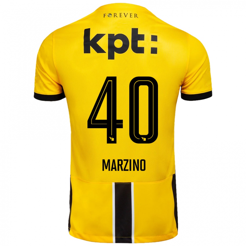 Niño Camiseta Dario Marzino #40 Amarillo Negro 1ª Equipación 2024/25 La Camisa Argentina