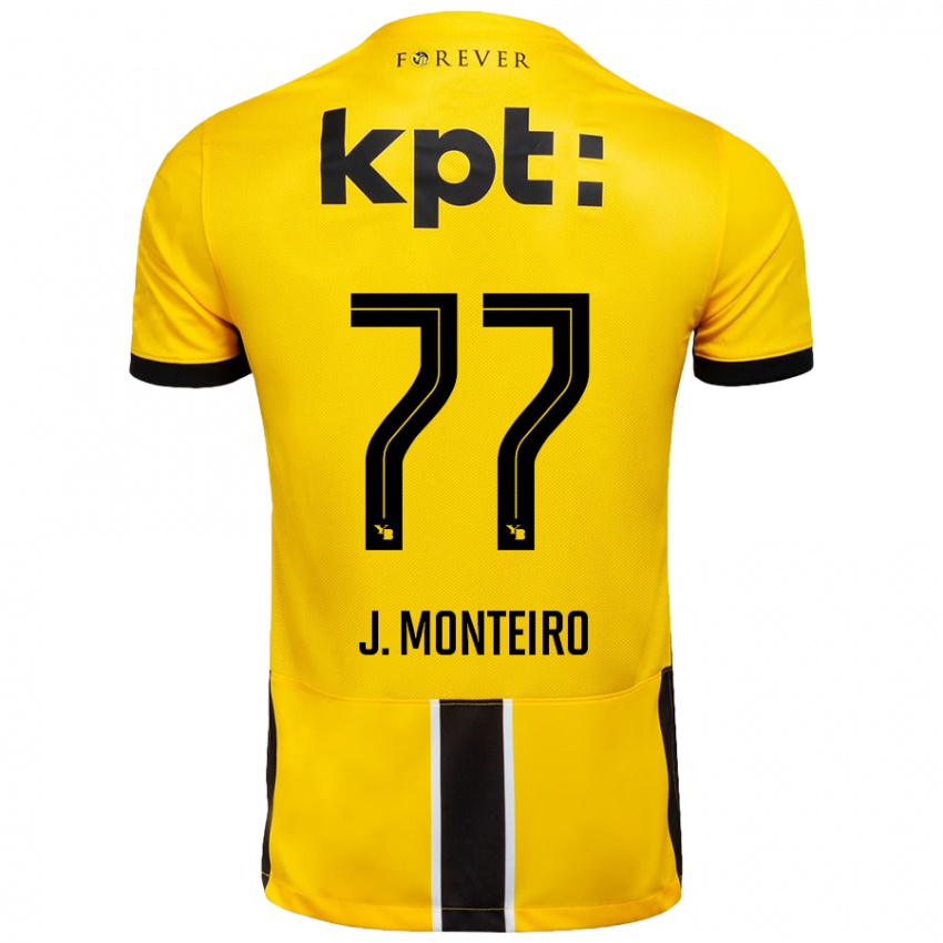 Niño Camiseta Joël Monteiro #77 Amarillo Negro 1ª Equipación 2024/25 La Camisa Argentina