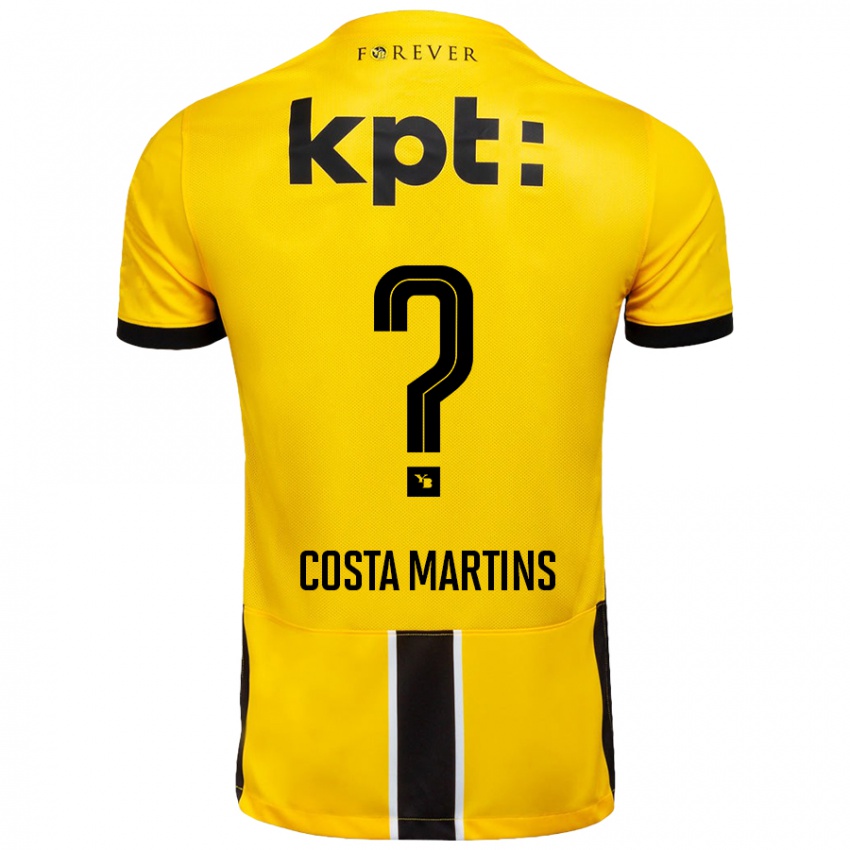 Niño Camiseta Yvann Costa Martins #0 Amarillo Negro 1ª Equipación 2024/25 La Camisa Argentina